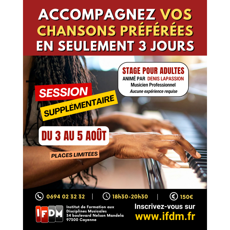 Accompagnez vos chansons préférées en seulement 3 jours (août)